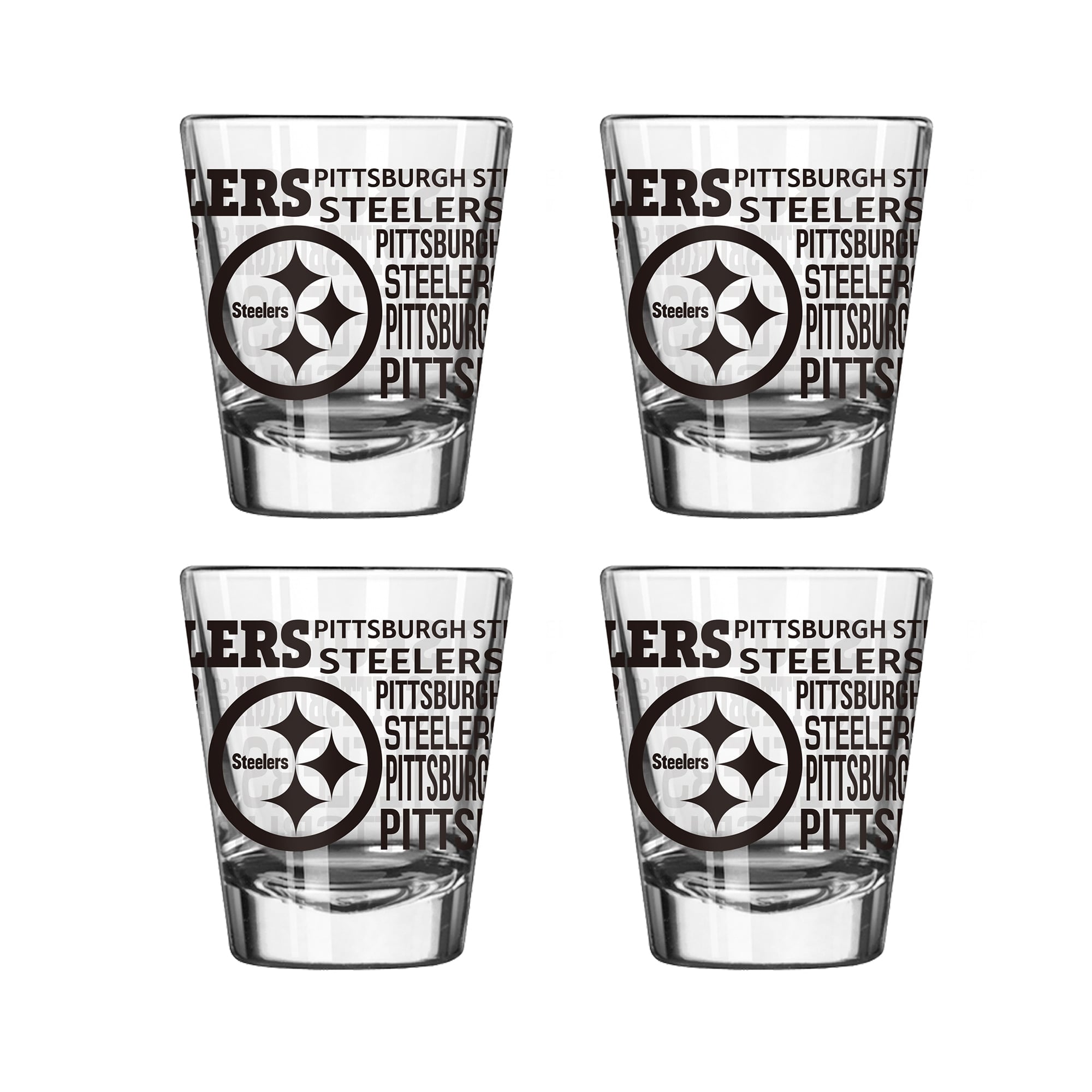Logo Brands - Pittsburgh Steelers 4-Pack 2oz. Shot Glass Set - Multicolor