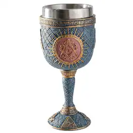 Pacific Trading - Masonic Goblet Wine Chalice Cup Resin Body Stainless Steel Cup 7 ounce - Multicolor