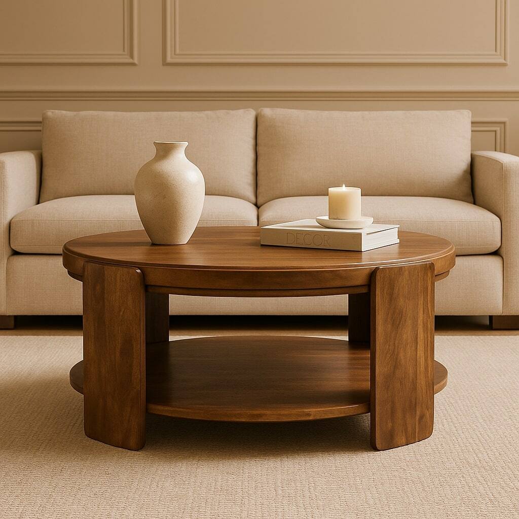 Alt View 5. Artisan Furniture - Artisan Furniture Solid Wood Savoy Leather Coffee Table - Brown.