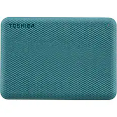 Front. Toshiba - Toshiba Canvio Advance 1TB USB 3.2 Gen 1 Portable Hard Drive, Green - Green.