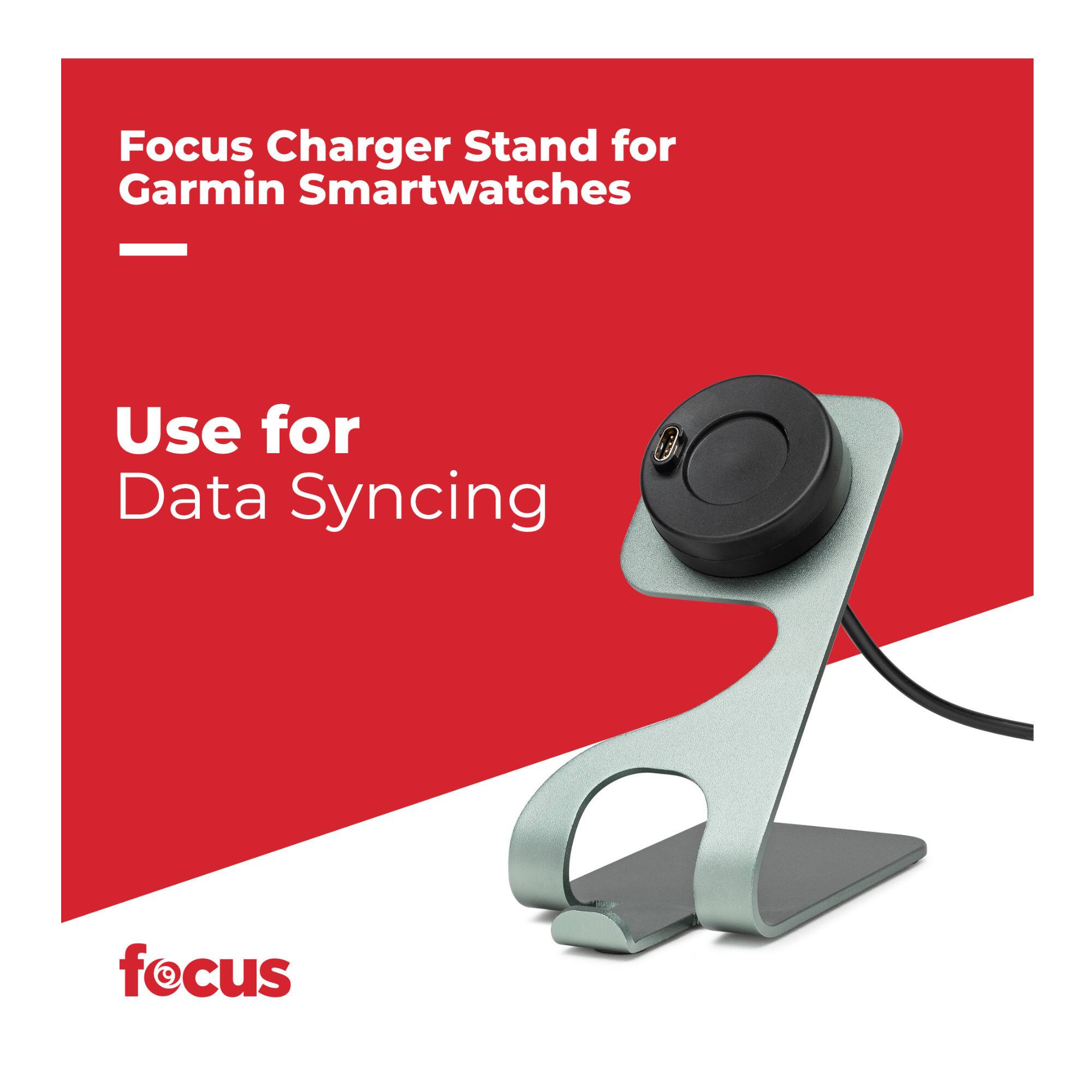Focus Charger Stand for Garmin Smartwatches  
Use for Data Syncing