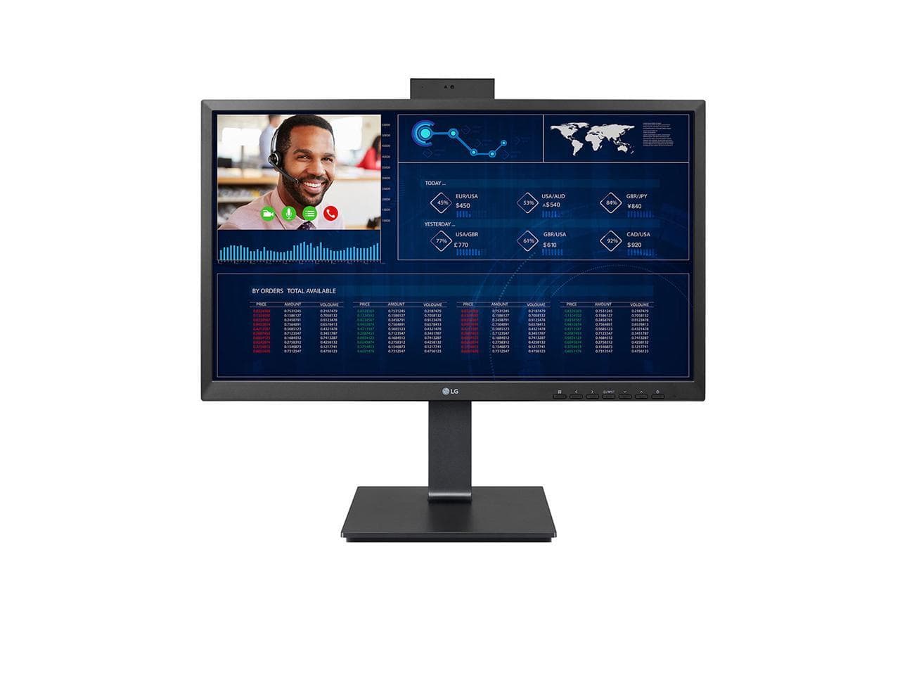 LG - 23.8" All-in-One Thin Client - Intel N6005, 8GB, 16GB eMMC, Pop-up Cam - 24CQ651N-6P - Black