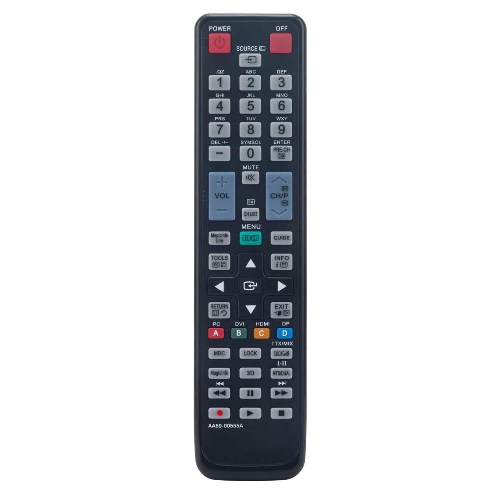 VINABTY - New AA59-00555A Replaced Remote Fits for Samsung TV LH40MEPLGA/ZA LH40MEPLGC/EN LH46MEPLGA/ZA LH55MEPLGA/ZA - Black