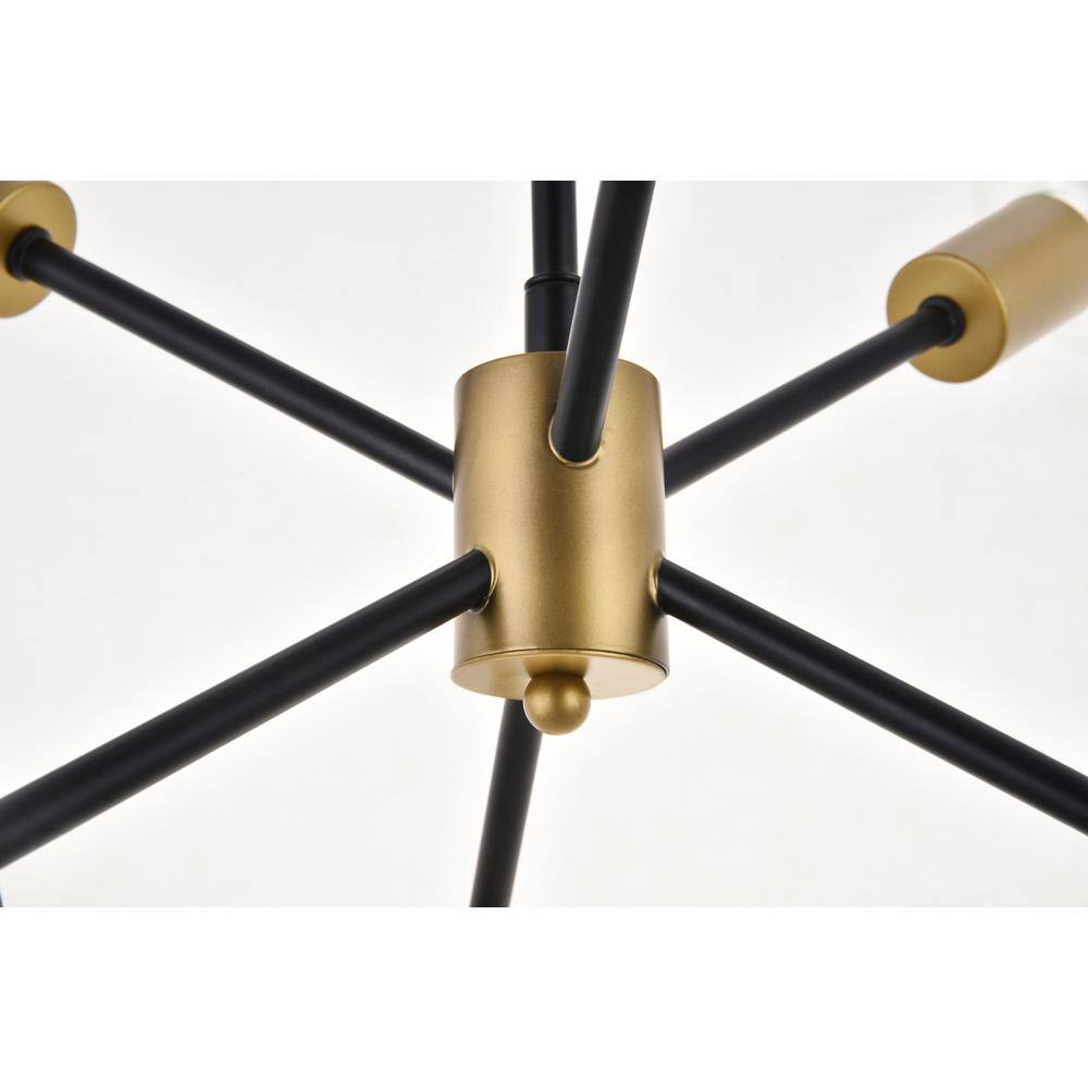 Alt View 4. Living District - Nolan 6 Light matte black Pendant - Matte Black.