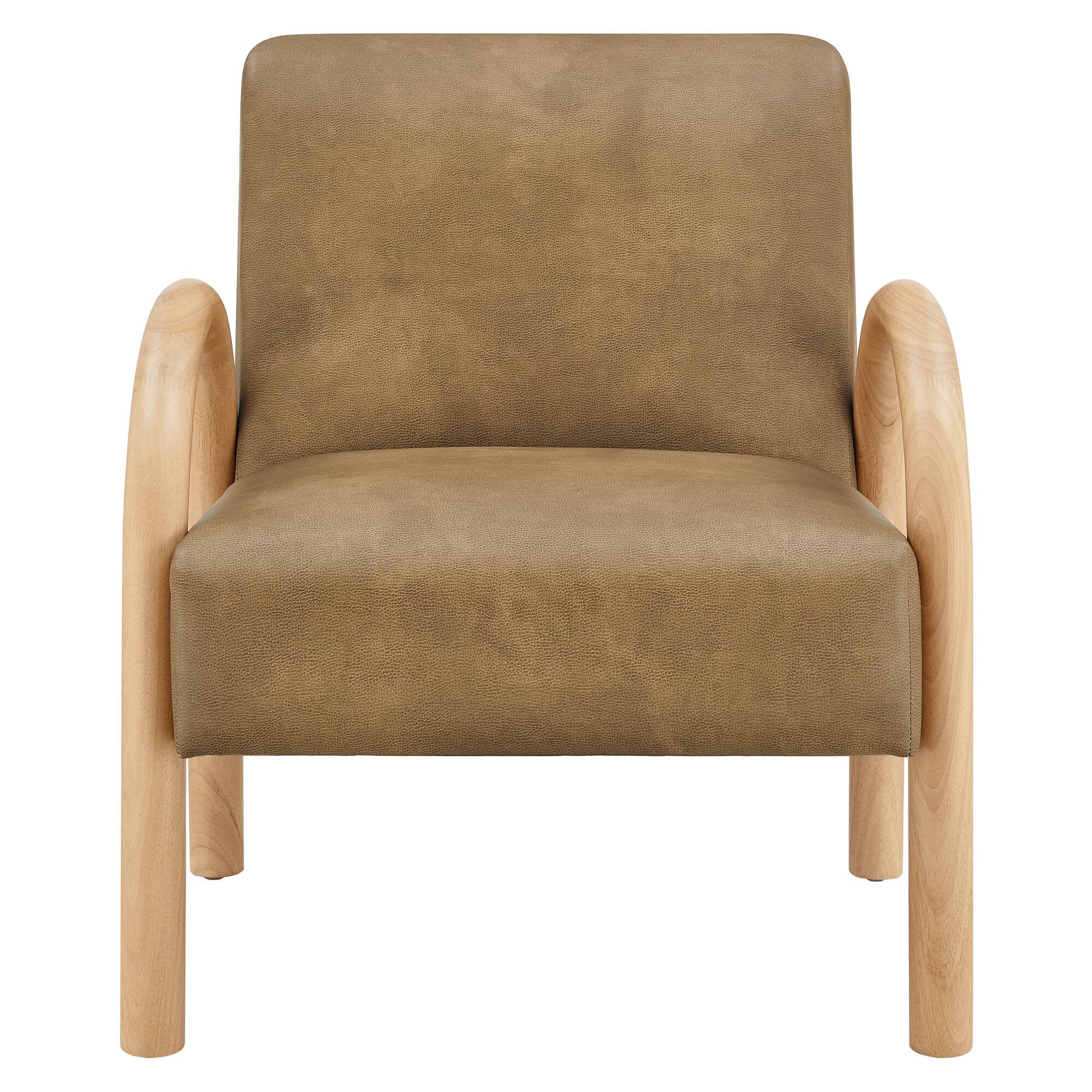 Alt View 4. Modway - Lunet Faux Leather Upholstered Accent Chair by Modway - Toast.