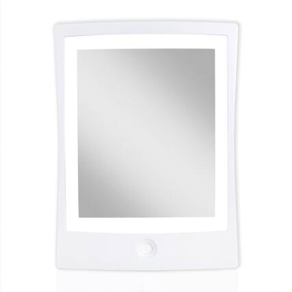 Front. Zadro - Rechargeable Wall Mounted Fogless LED Lighted Shower Mirror - White.