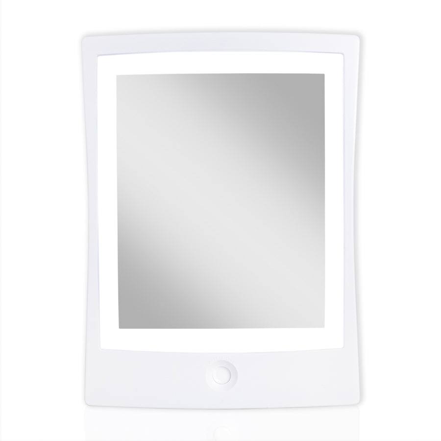 Front. Zadro - Rechargeable Wall Mounted Fogless LED Lighted Shower Mirror - White.