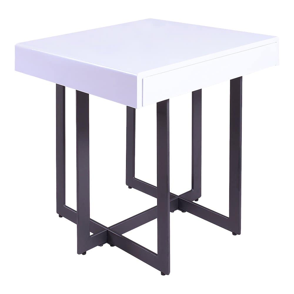 Furniture of America - Vasket Contemporary Metal 1-Drawer End Table - White