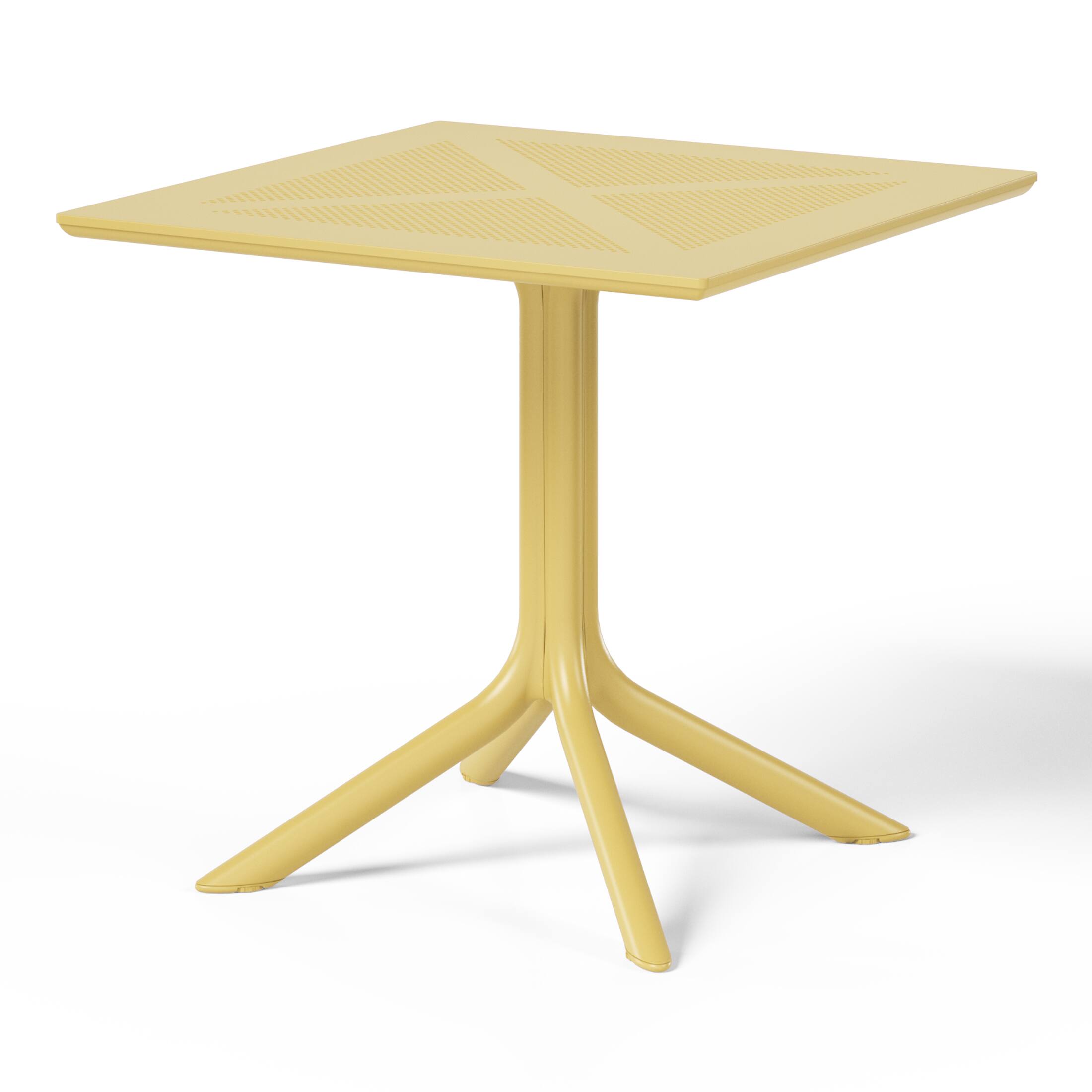 Left. WestinTrends - WestinTrends Playa 31.5" Square Plastic Outdoor Patio Dining Table for 4 - Yellow.