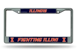 Rico Industries - Illinois Illini Chrome Metal License Plate Frame - Multi