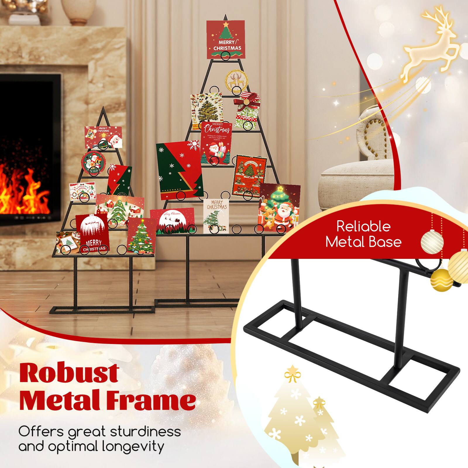 MERRY CHRISTMAS  
MERRY CHRISTMAS  
MERRY CHRISTMAS  
MERRY CHRISTMAS  
MERRY CHRISTMAS  
Reliable Metal Base  
Robust Metal Frame Offers great sturdiness and optimal longevity