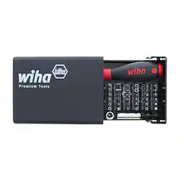Wiha - Security Bit Set, 39 Piece, Tamper Resistant Torx, Hex, Spanner & Tri-Wing - Black