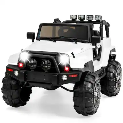 Front. Best Choice Products - Best Choice Products 12V Kids Ride On Truck Car w/ Remote Control, Spring Suspension, Bluetooth, LED Lights - White - White.