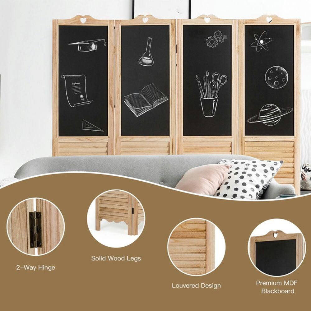 2-Way Hinge  
Solid Wood Legs  
Louvered Design  
Premium MDF Blackboard