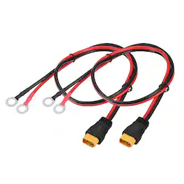 Unique Bargains - 2pcs XT60 to O Ring Terminal Cable, 12AWG 2FT XT60 Male 300V to O Ring for Lithium Battery/Solar/Drone - Black/Red