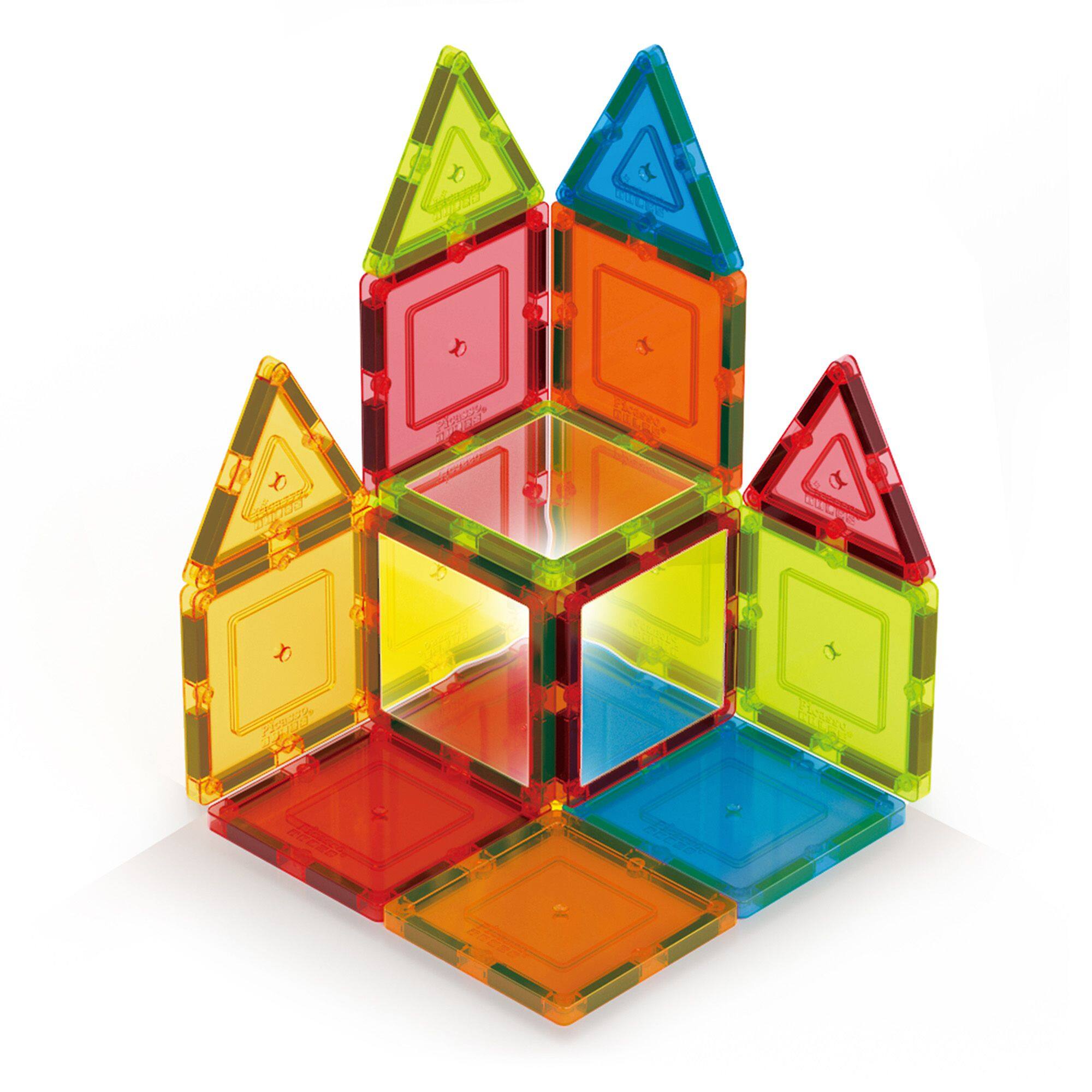 Alt View 4. PicassoTiles - PICASSO-TILES 12 PC Mirror, Magnetic Tiles, Building Blocks, STEM Toys for Kids 3+ Set.