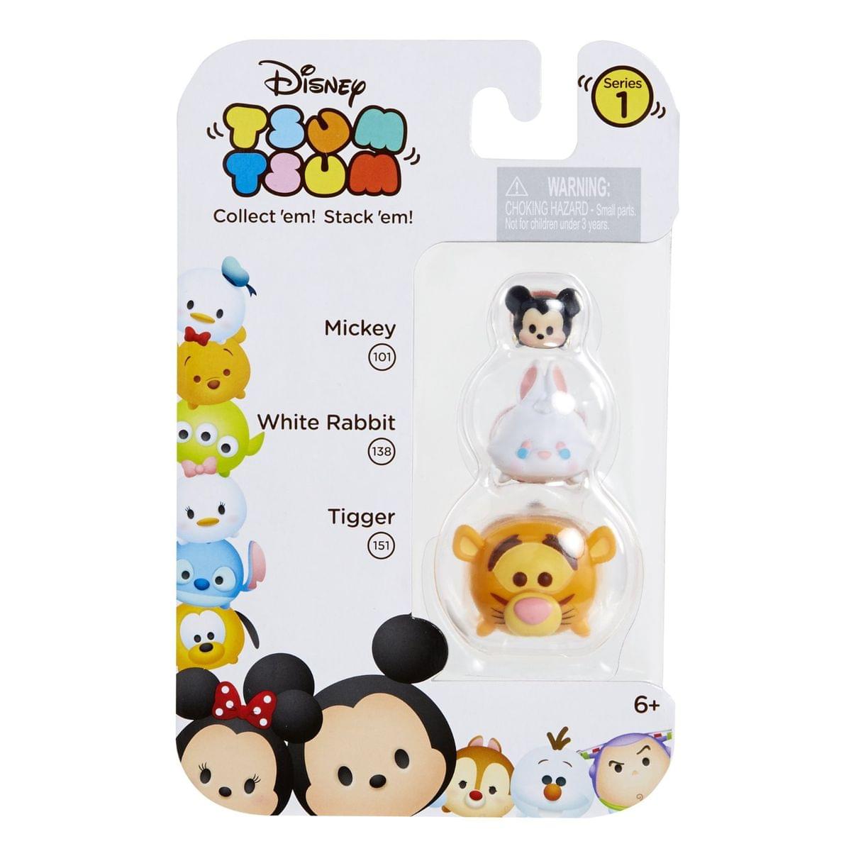 Disney TSOM Collect 'em! Stack 'em! Series 1  
WARNING: CHOKING HAZARD - Small parts. Not for children under 3 years.  
Mickey 101  
White Rabbit 138  
Tigger 151  
6+