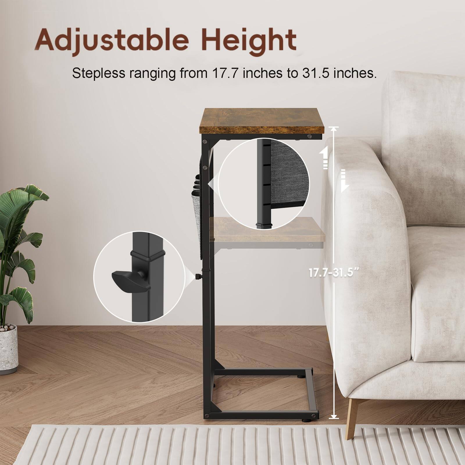 Adjustable Height  
Stepless ranging from 17.7 inches to 31.5 inches.  
17.7-31.5"