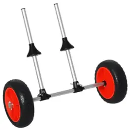 Soozier - Kayak Cart, Trolley Trailer Kayak Wheels with Strong Aluminum Frame, Adjustable Width Crossbar - Silver