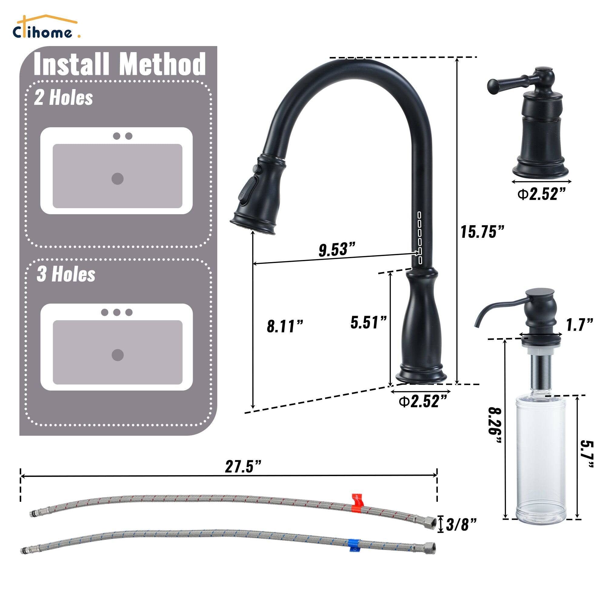 C ihome Install Method 2 Holes 3 Holes 9.53" | 2.52" 15.75" 8.11" 5.51" 1.7" 27.5" 2.52" 8.26" 5.7" 3/8"