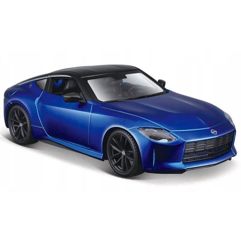 Angle. Maisto - 2023 Nissan Z Blue Metallic with Black Top "Special Edition" Series 1/24 Diecast Model Car by Maisto - Blue Metallic and Black.