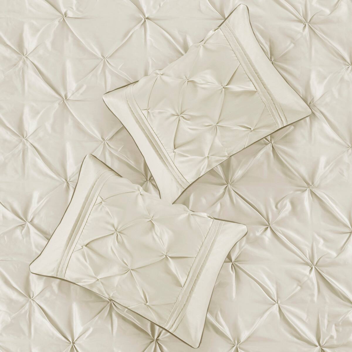 Alt View 1. Aukfa - 7 Piece Tufted Comforter Set King - Ivory.