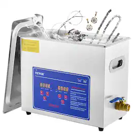 VEVOR - Sonic Cleaner with Digital Timer & Heater, Professional Ultra Sonic Jewelry Cleaner - Silver