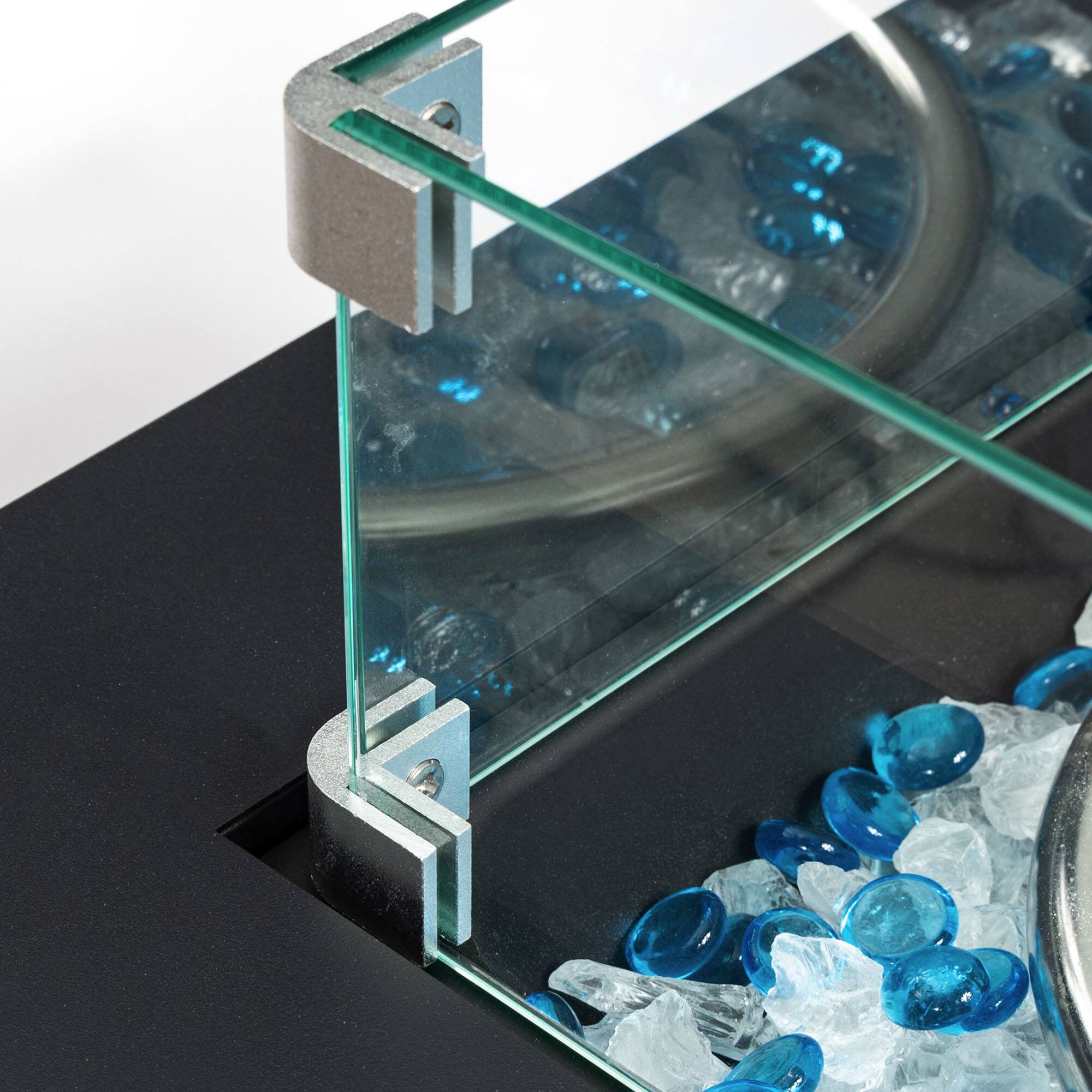 Alt View 2. Spaco - 22" Propane Fire Pit Table, 50000 BTU Square Steel Firepit with Wicker Base for Patio Garden - Dark Brown.