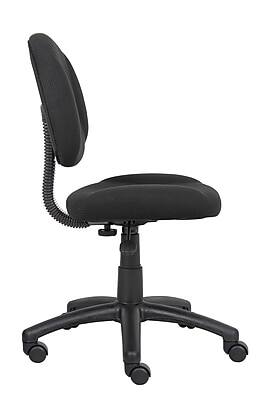 Alt View 7. Boss Office Products - Armless Ergonomic Fabric Swivel Task Chair, Black  - Black.