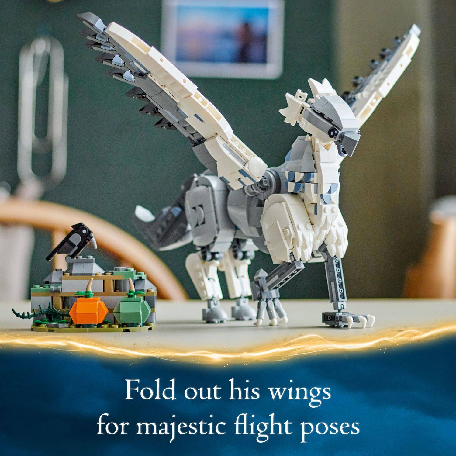 Fold out his wings for majestic flight poses.