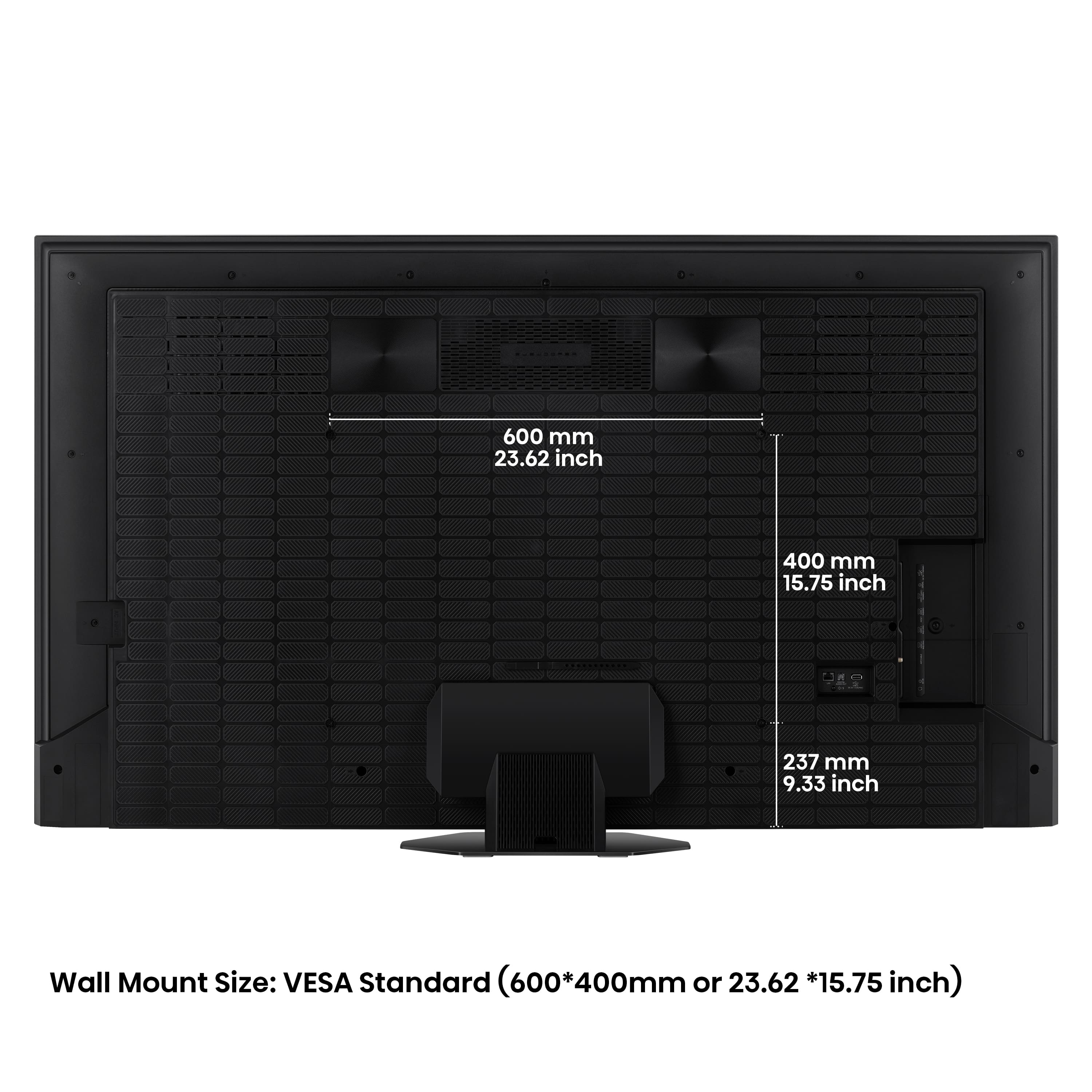 Wall Mount Size: VESA Standard (600*400mm or 23.62*15.75 inch)