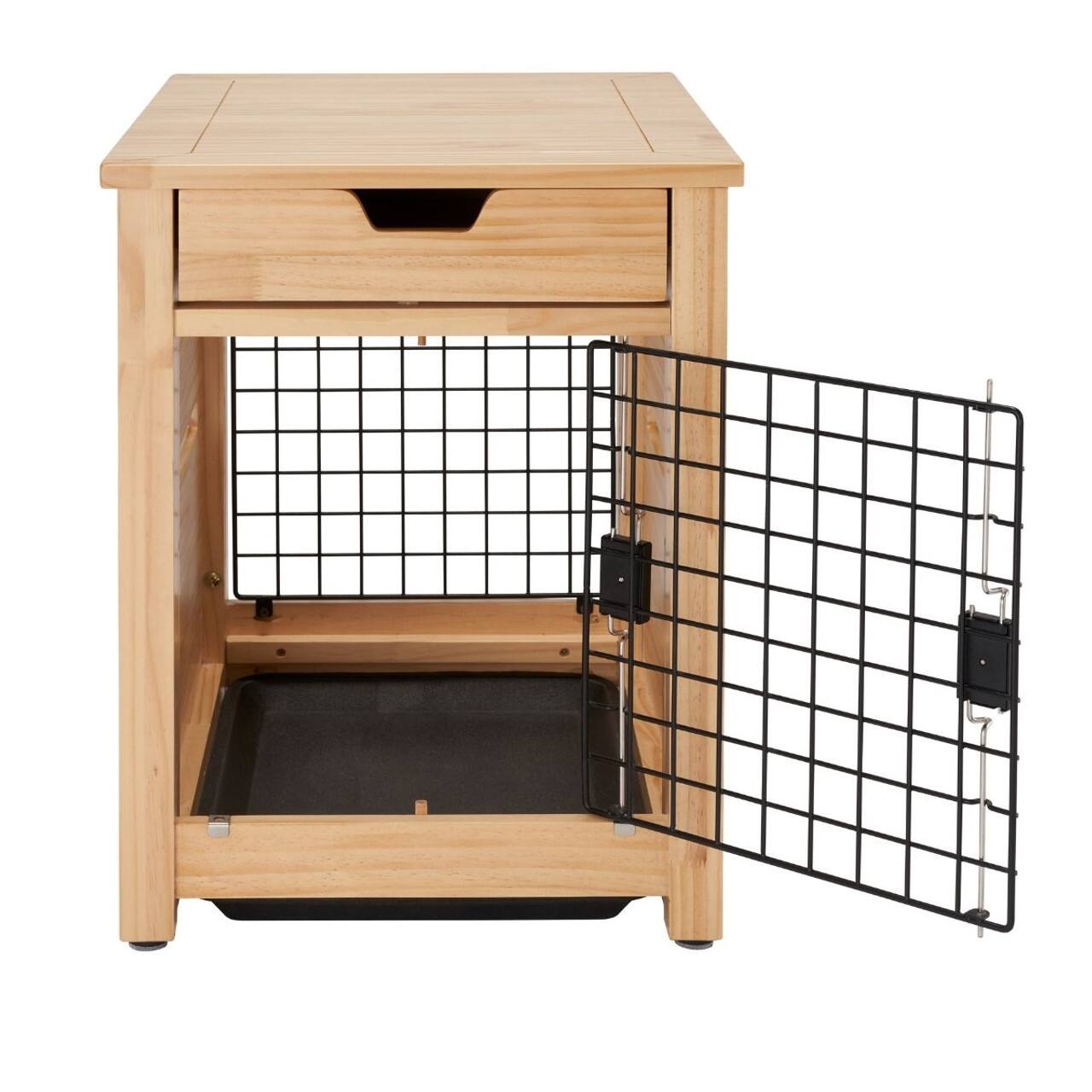Alt View 17. TRINITY - 18" Natural Pet Crate End Table w/ Drawer - Natural.