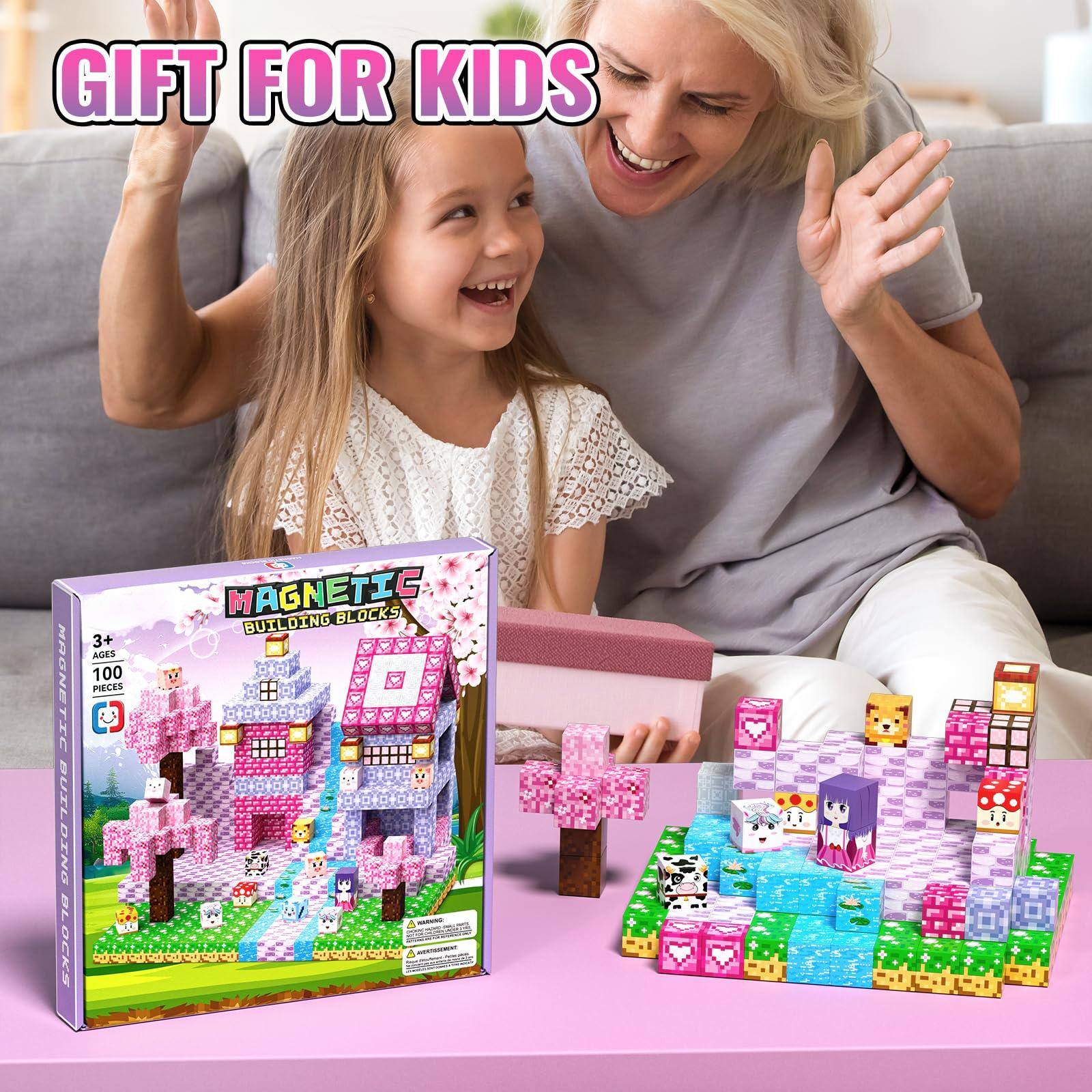 EZTW1 Magnetic Building Blocks Cubes Setm Educational Toys For Aged 3 ...