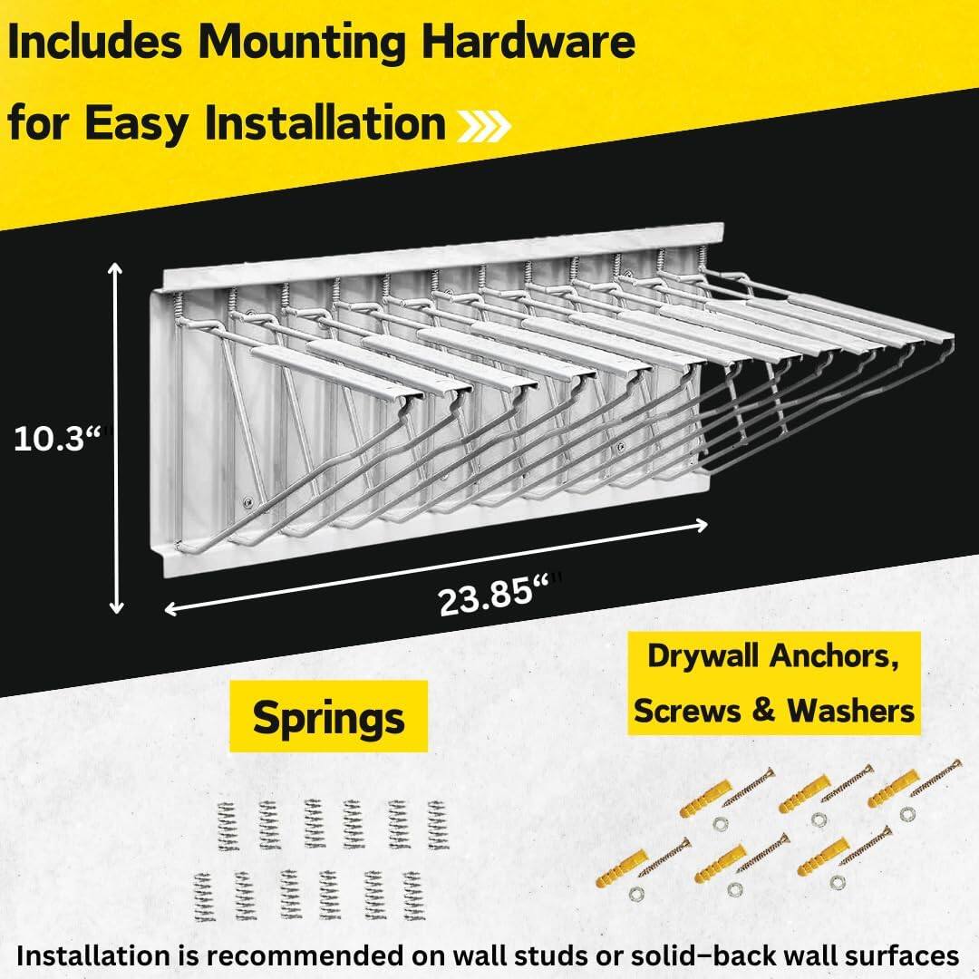 Includes Mounting Hardware for Easy Installation > 10.3 23.85" Springs Drywall Anchors, Screws & Washers

Installation is recommended on wall studs or solid-back wall surfaces