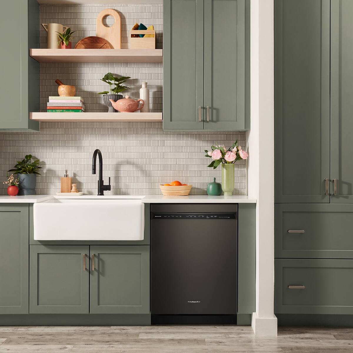 Back. KitchenAid - KitchenAid - 24" Front Control Built-In Stainless Steel Tub Dishwasher with Third Level Jet Rack and 41 dBA - Black Ore - Black Ore.