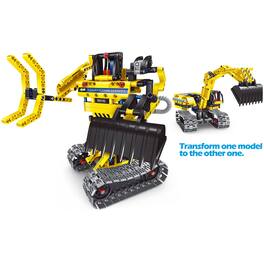 JuzToys - STEM Toys Building Toys For Kids, Take Apart Excavator Truck Toys,Building Educational Toys Construction Kit - Yellow