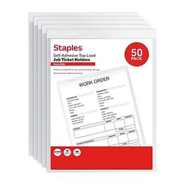 Staples - Heavyweight Sealed Job Ticket Holder, 8.5" x 11", 50/Pack - Clear