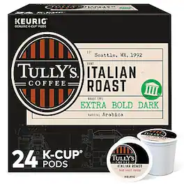 Tully's - Italian Roast Coffee, Dark Roast, Keurig K-Cup Pods, 24/Box