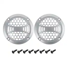 Unique Bargains - 2pcs 2" Speaker Grill Mesh Plastic Woofer Guard Protector Plastic Frame with Screws for Home Audio Car Speaker - Silver Gray