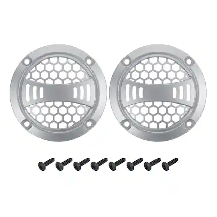 Front. Unique Bargains - 2pcs 2" Speaker Grill Mesh Plastic Woofer Guard Protector Plastic Frame with Screws for Home Audio Car Speaker - Silver Gray.