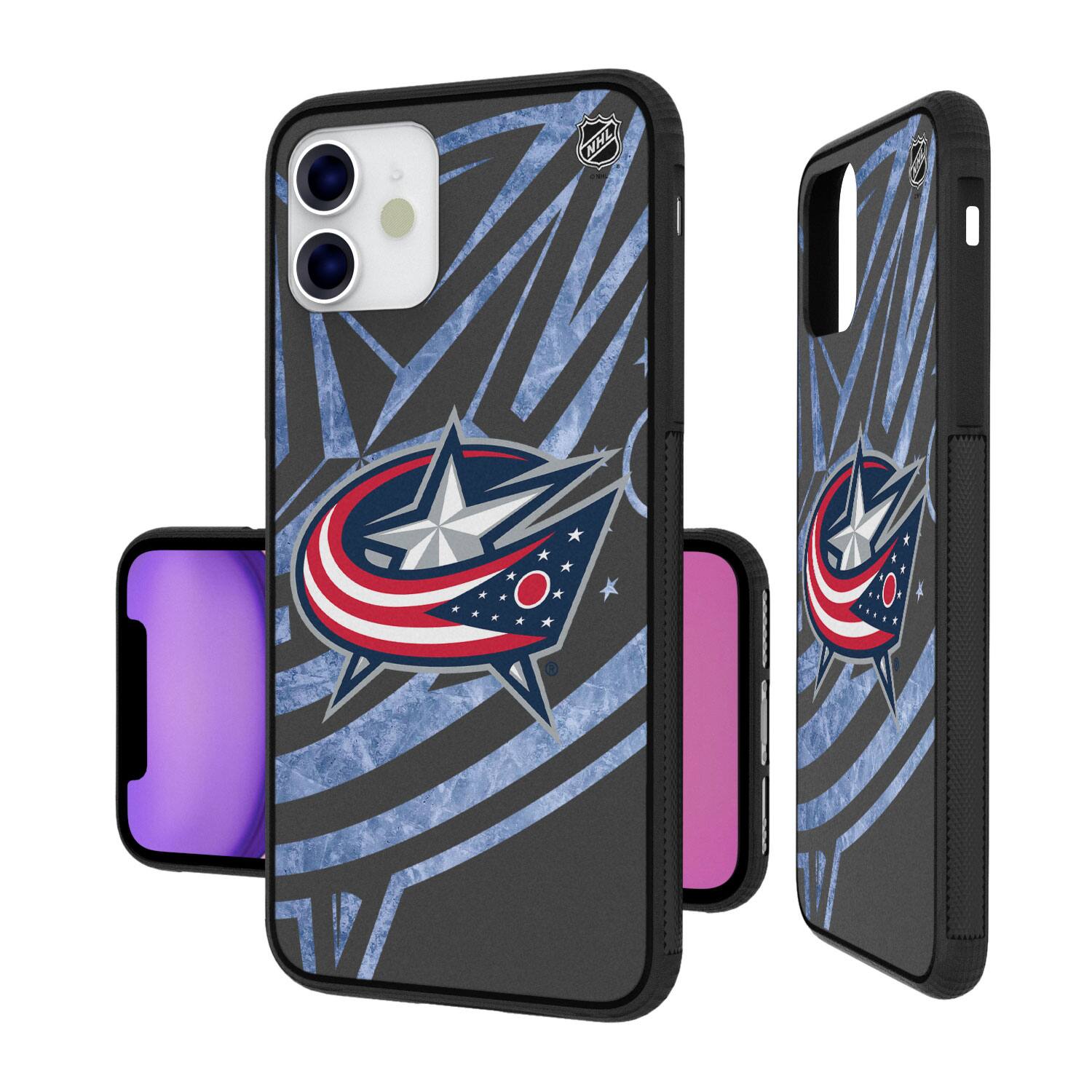Alt View 1. Keyscaper - Columbus Blue Jackets iPhone Tilt Bump Ice Case - 13 mini - Multicolor.