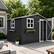 Front. Anysun - 10x8 FT Outdoor Metal Storage Shed with Window & Flower Rack – Lockable Double Doors Tool Shed, Waterproof Weatherproof - Coal Gray.