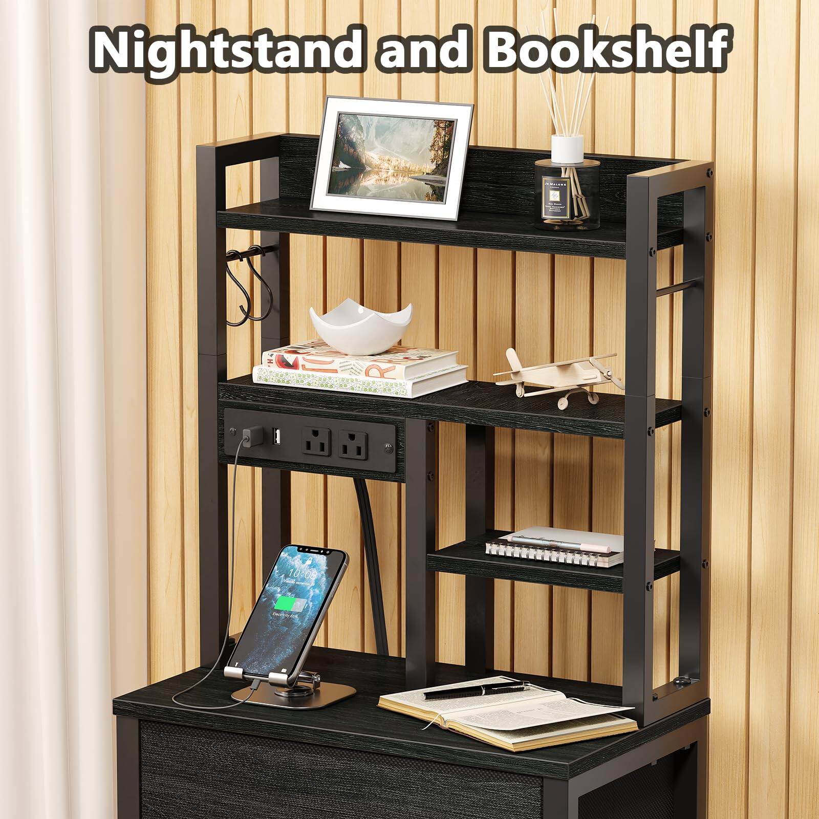 Nightstand and Bookshelf