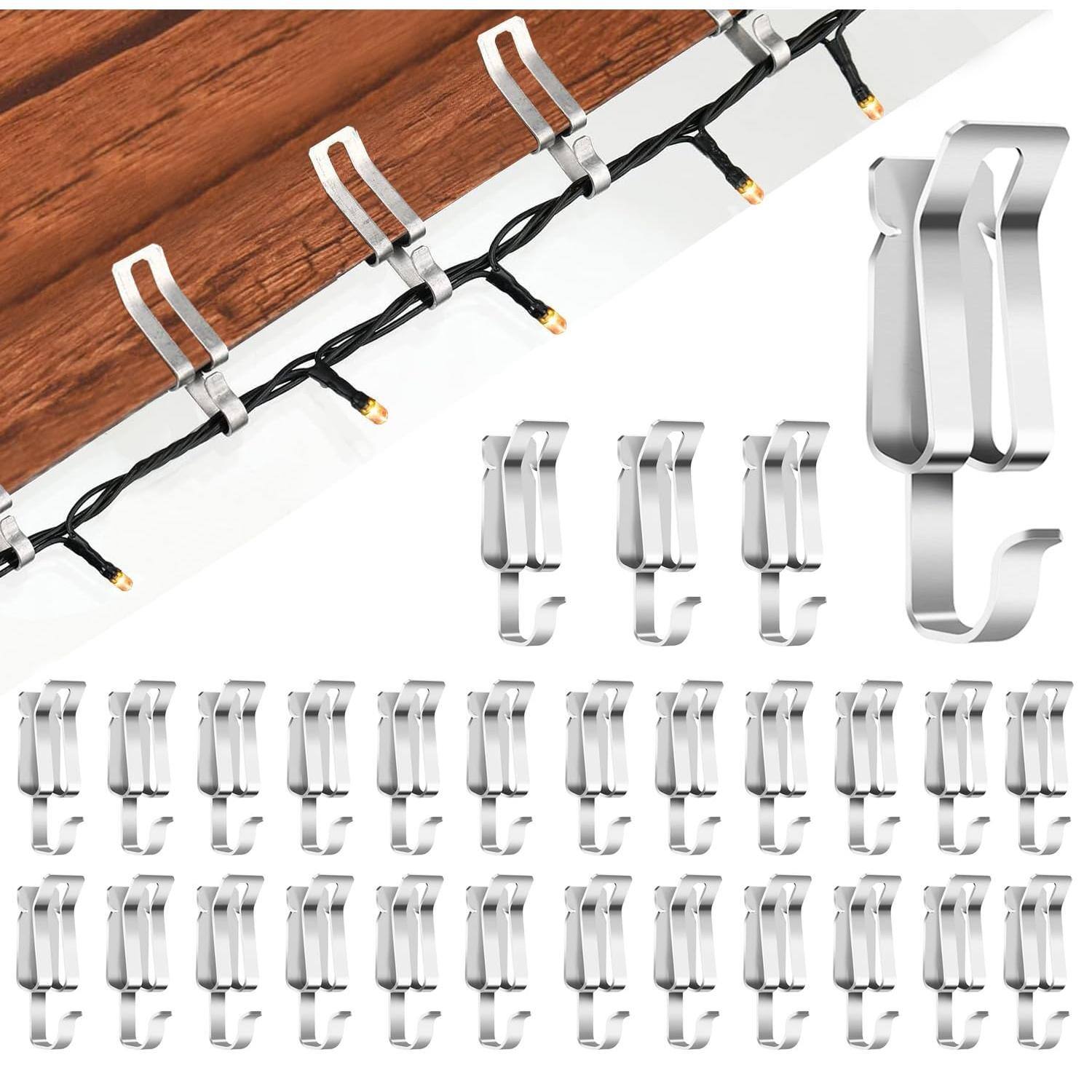 Front. Paradigms Interiors - 60 Christmas Light Clips For Outside Roof Metal Lights Gutter Hooks Adjustable Outdoor Xmas Hangers Shingle... - Default.