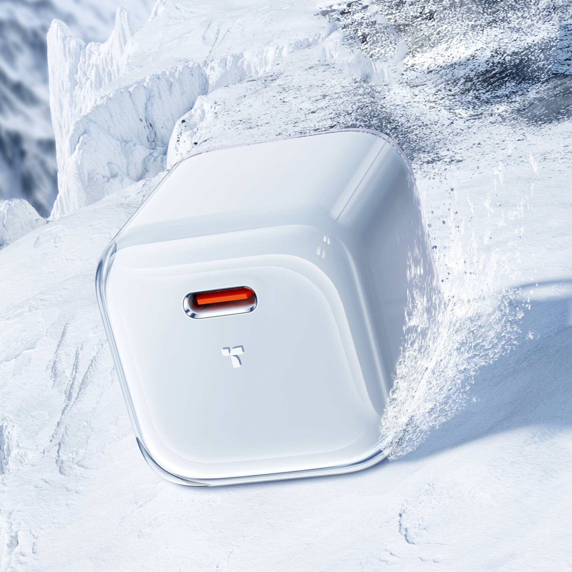 Alt View 3. TORRAS - Icenano Low Temp 30W USB-C Fast Wall Charger with GaN for iPhone/Samsung/iPad and more - Glacier White.