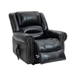 Boyel Living - Power Lift Recliner Chair with Heat, Massage, Dual Motor, Infinite Positions, Faux Leather, USB, 350 LBS Capacity - Black