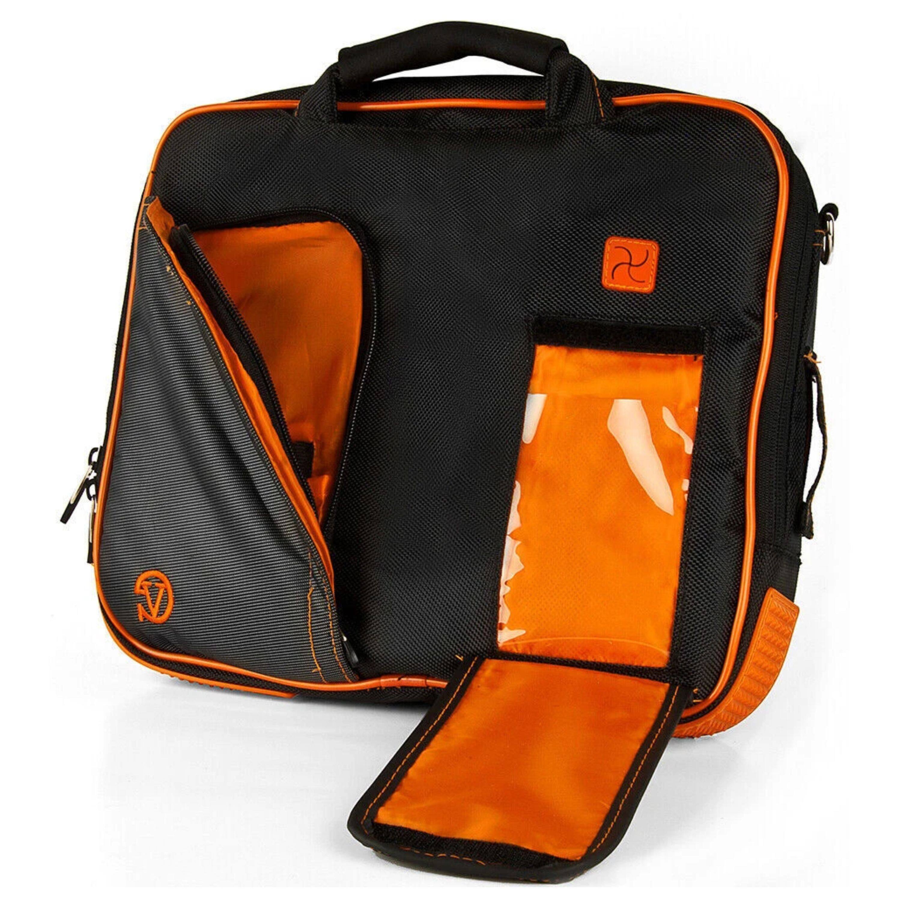Left. Kitcheniva - Tablet Travel Sleeve Case Shoulder Bag For 11" iPad Orange - Orange/Black.