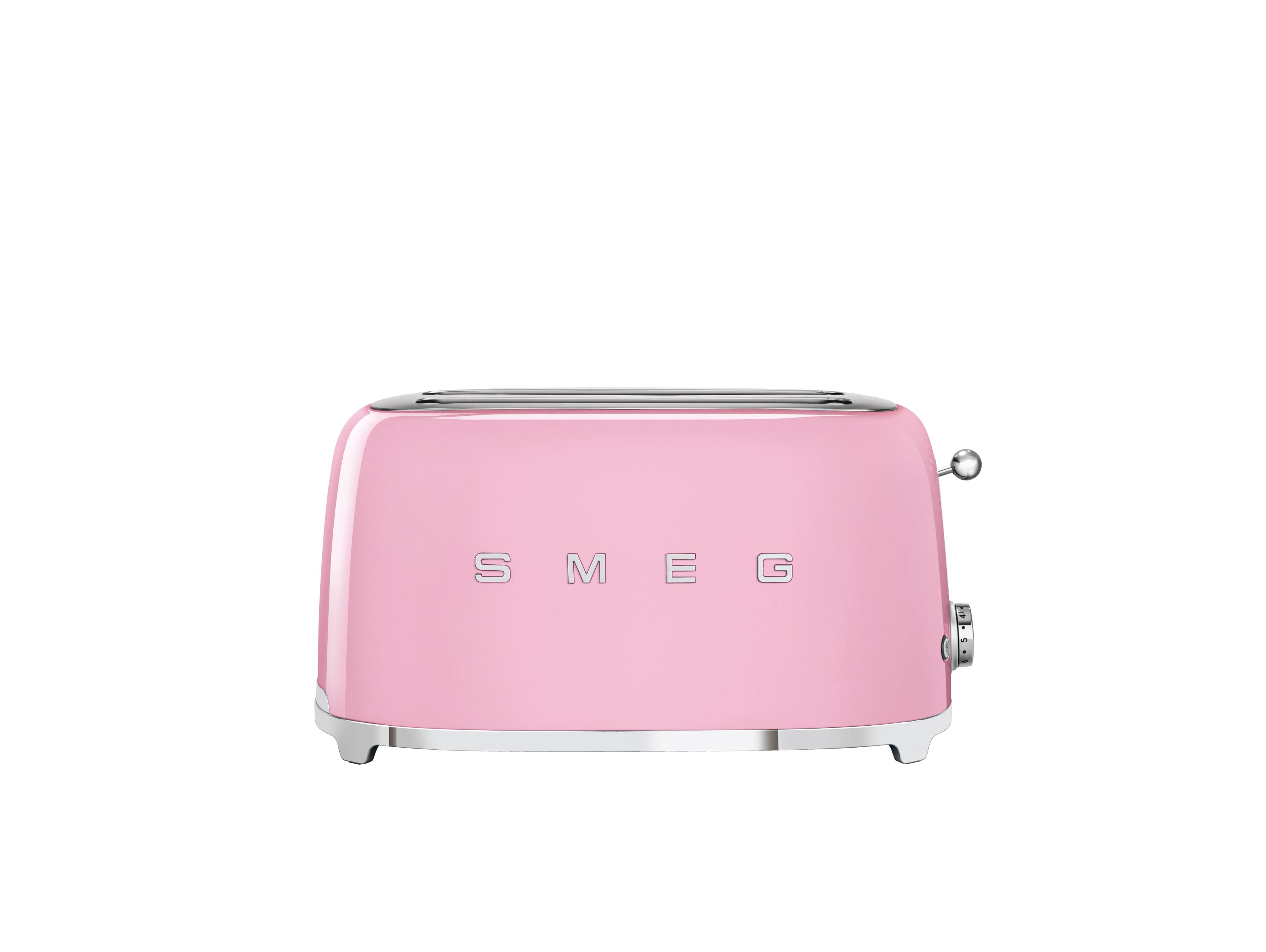 SMEG - TSF02 4-Slice Long Wide-Slot Toaster - Pink - Front_Zoom