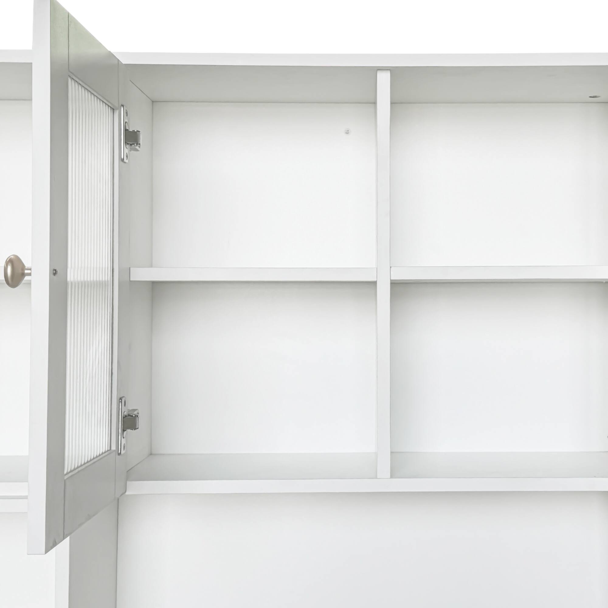 Alt View 9. Tiramisubest - Computer Desk with glass door for Home Office, Bookshelf & Hutch, Computer Desk with 90 Degree Rotating Desktop, White - White.