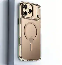 SKRAN - Elegant Magnetic Rotating Bracket Case for iPhone 17 Pro Max - 360° Magnetic Stand Phone Cover,Anti-Fall Protective Case - Gold